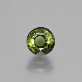 Tormalina naturale verde da 0,93 ct, taglio rotondo, VS