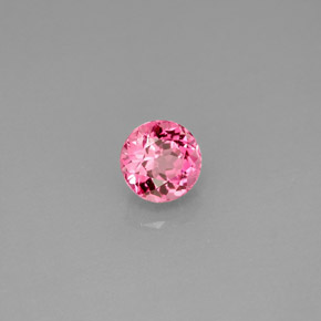 Tormalina naturale rosa da 0,72 ct, taglio rotondo, VVS-VS