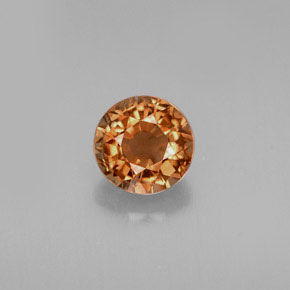 Tormalina naturale arancione da 0,68 ct, taglio rotondo, VS