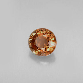 Tormalina naturale arancione da 0,68 ct, taglio rotondo, VS