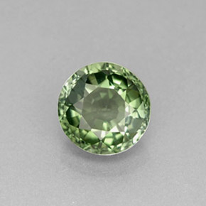 Tormalina naturale verde da 1,20 ct, taglio rotondo, VVS