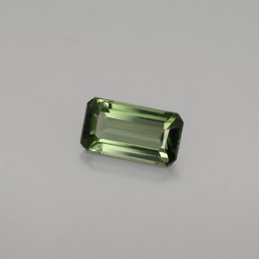 Tormalina naturale verde da 0,77 ct, taglio smeraldo, VVS