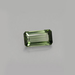 Tormalina naturale verde da 0,77 ct, taglio smeraldo, VVS