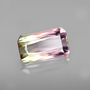 Tormalina naturale multicolore da 2,76 ct, taglio smeraldo, VVS