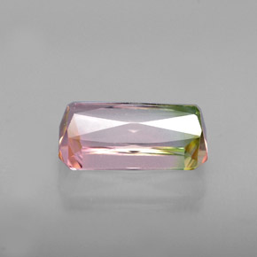 Tormalina naturale multicolore da 2,76 ct, taglio smeraldo, VVS