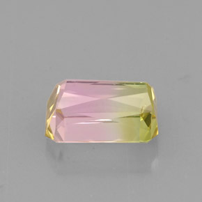 Tormalina naturale multicolore da 1,86 ct, taglio smeraldo, VVS