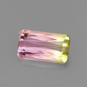 Tormalina naturale multicolore da 1,51 ct, taglio smeraldo, VVS-VS