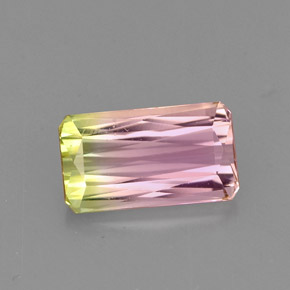 Tormalina naturale multicolore da 1,51 ct, taglio smeraldo, VVS-VS