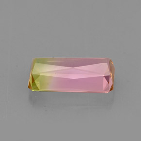 Tormalina naturale multicolore da 1,51 ct, taglio smeraldo, VVS-VS