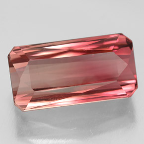 Tormalina naturale rosa da 6,88 ct, taglio smeraldo, VVS