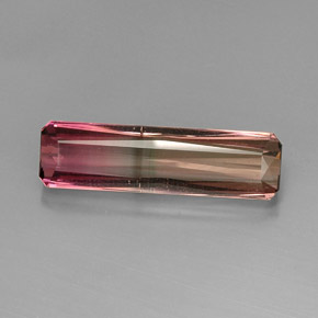 Tormalina naturale multicolore da 9,99 ct, taglio smeraldo, VS