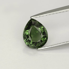 Tormalina naturale verde da 1,19 ct, taglio a pera, VVS-VS