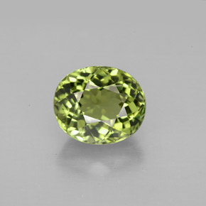 Tormalina naturale verde da 2,46 ct, taglio ovale, VVS