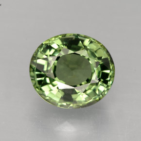 Tormalina naturale verde da 2,42 ct, taglio ovale, VVS