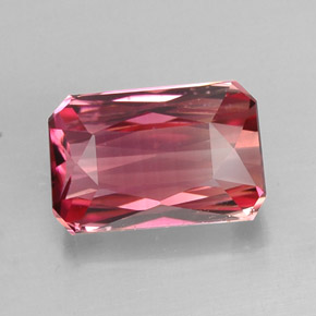 Tormalina naturale bicolore da 2,21 ct, taglio smeraldo, VVS-VS