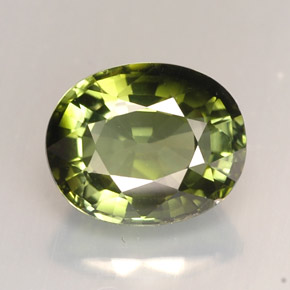 Tormalina naturale verde da 2,08 ct, taglio ovale, IF