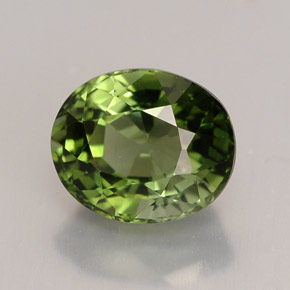 Tormalina naturale verde da 1,88 ct, taglio ovale, VVS