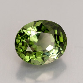 Tormalina naturale verde da 1,88 ct, taglio ovale, VVS