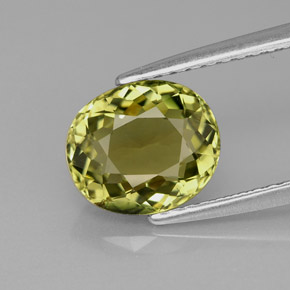 Tormalina naturale verde da 1,93 ct, taglio ovale, IF