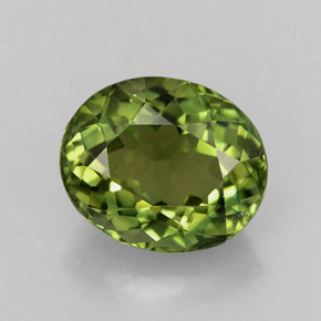 Tormalina naturale verde da 1,85 ct, taglio ovale, VVS