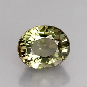 Tormalina naturale verde da 1,68 ct, taglio ovale, VVS-VS