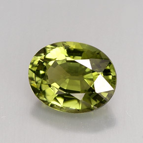 Tormalina naturale verde da 1,40 ct, taglio ovale, VS
