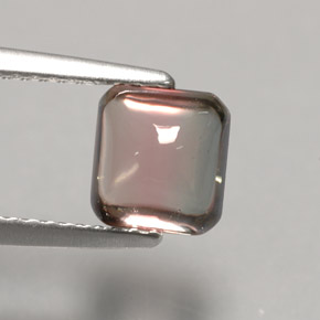 Tormalina naturale bicolore da 1,73 ct, baguette, trasparente