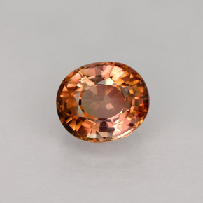 Tormalina naturale multicolore da 1,02 ct, taglio ovale, VVS