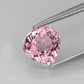 Tormalina naturale rosa da 1,61 ct, taglio a pera, VVS