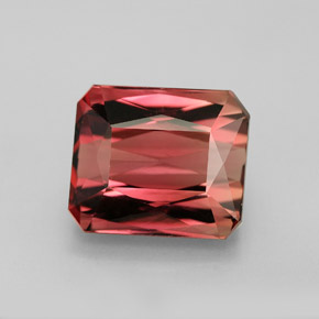 Tormalina naturale bicolore da 8,18 ct, taglio smeraldo, VVS