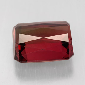 Tormalina naturale bicolore da 6,97 ct, taglio smeraldo, IF