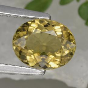 Tormalina naturale giallo da 1,13 ct, taglio ovale, VVS
