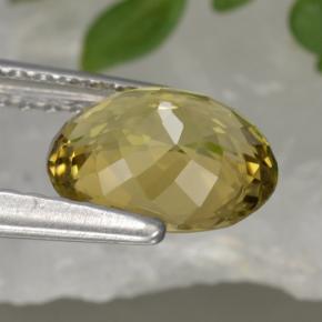 Tormalina naturale giallo da 1,13 ct, taglio ovale, VVS