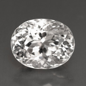 Tormalina naturale bianco da 4,09 ct, taglio ovale, VVS-VS