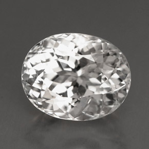 Tormalina naturale bianco da 4,09 ct, taglio ovale, VVS-VS