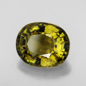Tormalina naturale giallo da 6,97 ct, taglio ovale, VVS