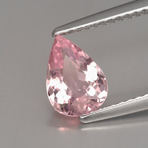 Tormalina naturale rosa da 0,90 ct, taglio a pera, VS