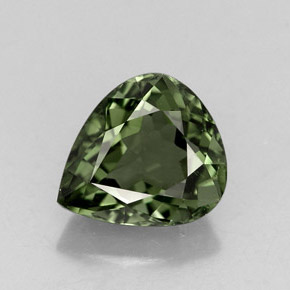 Tormalina naturale verde da 2,16 ct, taglio a pera, VVS