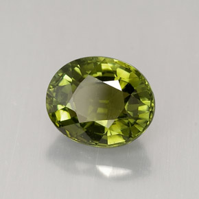 Tormalina naturale verde da 1,66 ct, taglio ovale, VVS