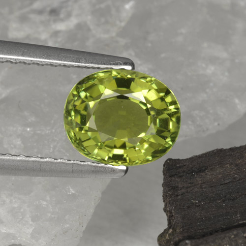 Tormalina naturale verde da 1,30 ct, taglio ovale, VVS