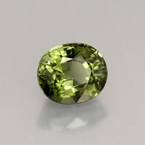 Tormalina naturale verde da 1,42 ct, taglio ovale, VVS-VS