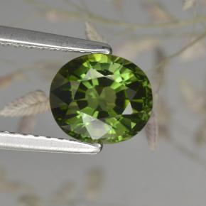 Tormalina naturale verde da 1,50 ct, taglio ovale, VVS-VS