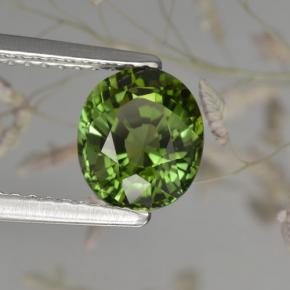 Tormalina naturale verde da 1,50 ct, taglio ovale, VVS-VS