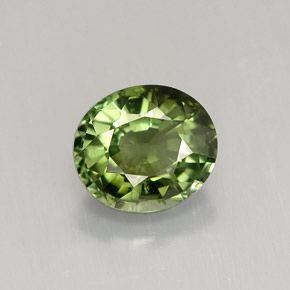 Tormalina naturale verde da 1,35 ct, taglio ovale, VVS-VS