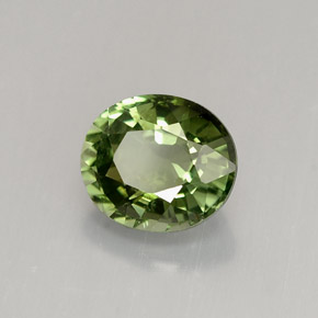 Tormalina naturale verde da 1,35 ct, taglio ovale, VVS-VS