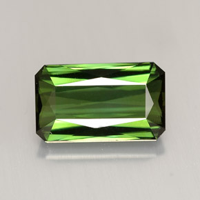 Tormalina naturale verde da 2,84 ct, taglio smeraldo, VVS