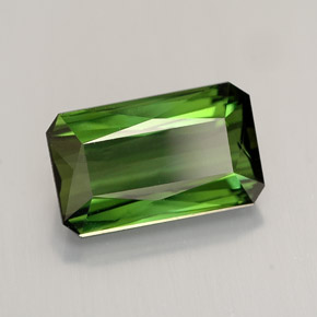 Tormalina naturale verde da 2,84 ct, taglio smeraldo, VVS