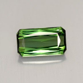 Tormalina naturale verde da 2,08 ct, taglio smeraldo, VVS-VS
