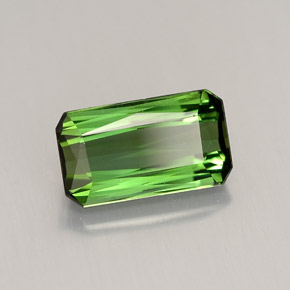 Tormalina naturale verde da 2,08 ct, taglio smeraldo, VVS-VS