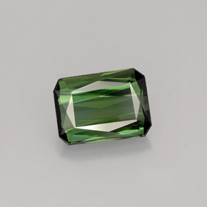 Tormalina naturale verde da 1,42 ct, taglio smeraldo, VVS